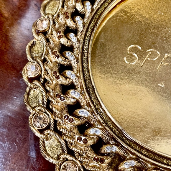 GORGEOUS JAY STRONGWATER JEWELED ENAMELED CRYSTAL ROUND PICTURE FRAME 6” - Picture 7 of 11